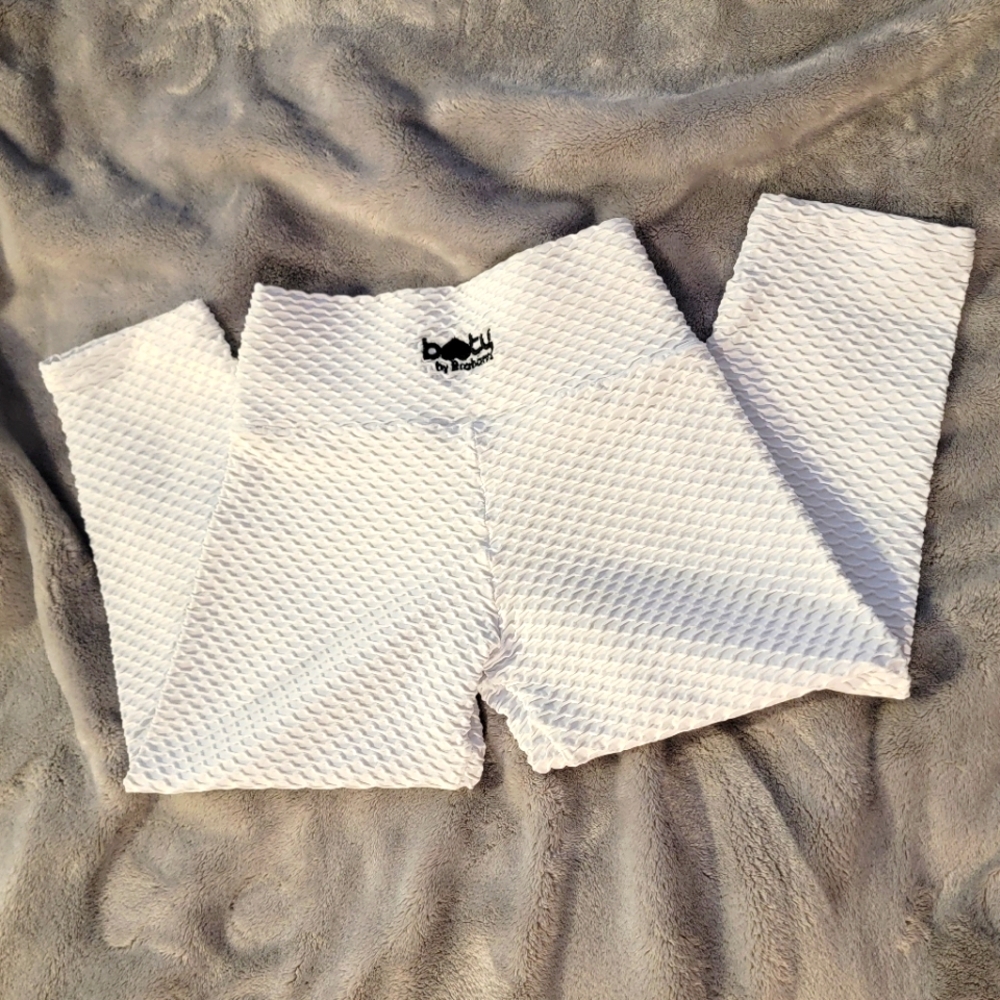 White Croco Crop Leggings